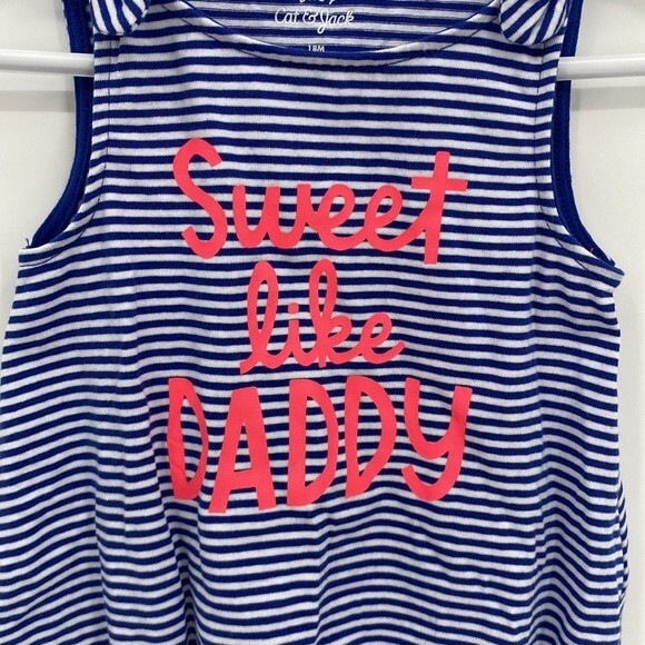 baby Cat & Jack Sweet Like Daddy 18 month Romper One Piece Outfit Shorts - Picture 2 of 7